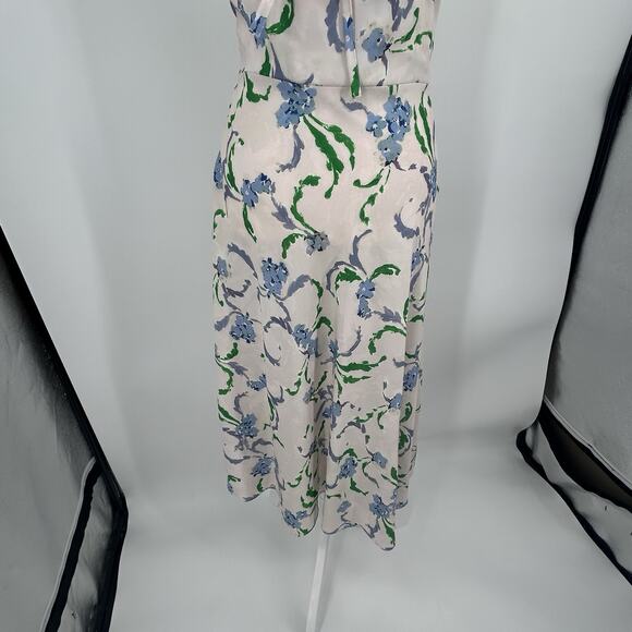 Prabal Gurung x RTR Dress Womens Size 4 Collective Floral Side Ruffle Midi Ivory - Picture 7 of 15